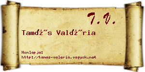Tamás Valéria névjegykártya